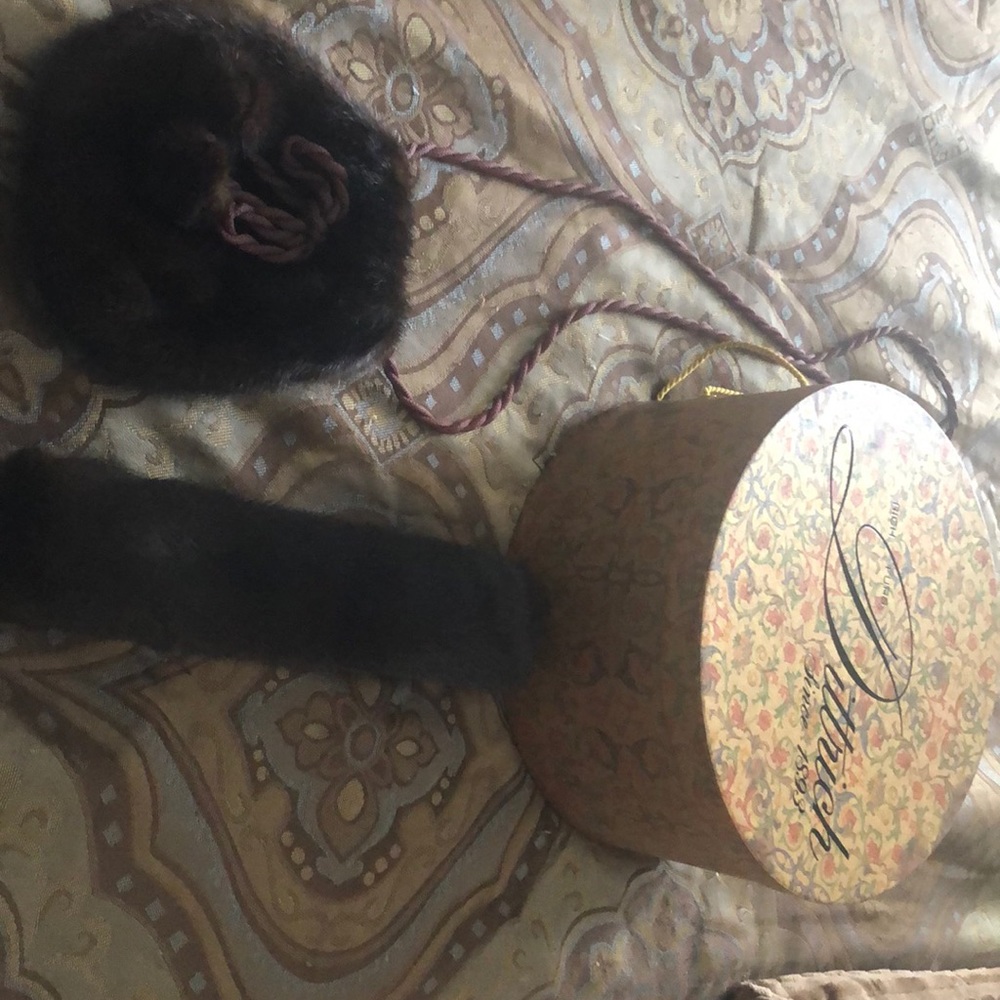 Mahogany Mink purse and mink head wrap